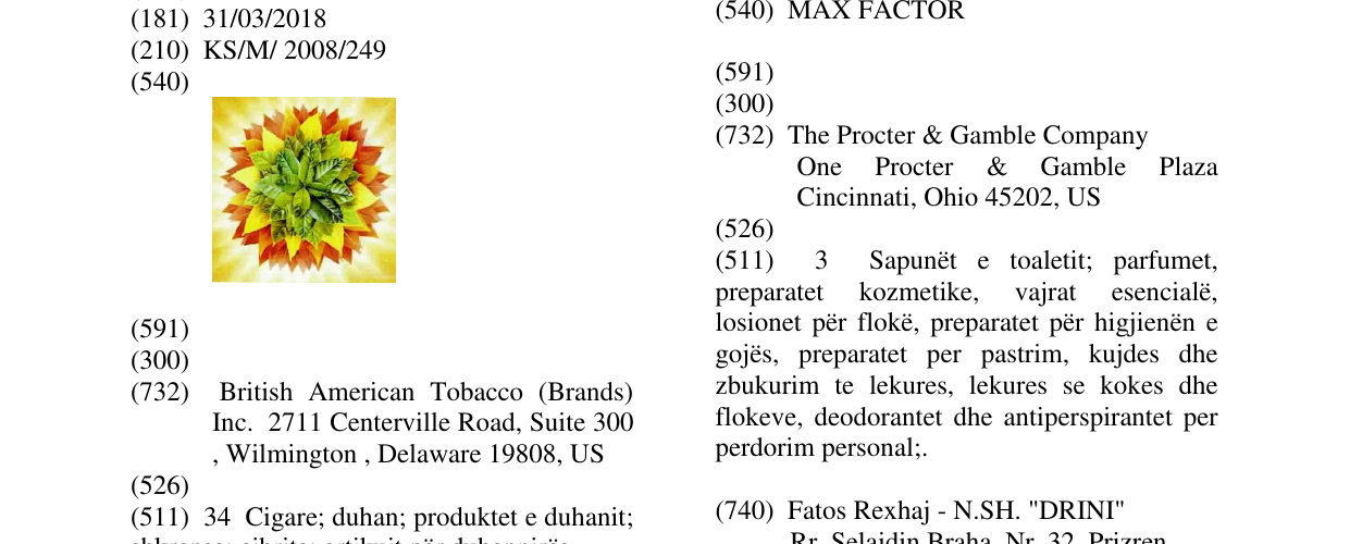 Zëri i markës Markë figurative në buletin