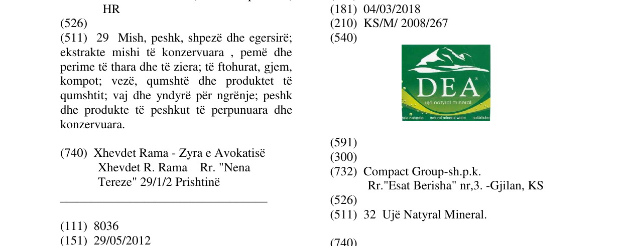 Zëri i markës Markë figurative në buletin