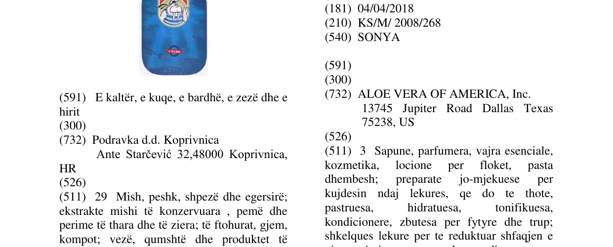 Zëri i markës SONYA në buletin