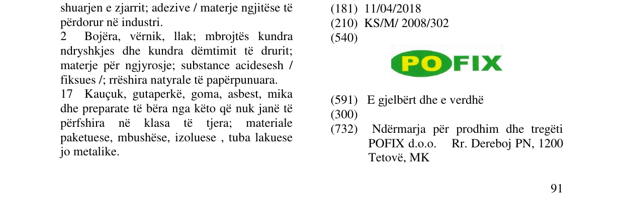Zëri i markës POFIX në buletin