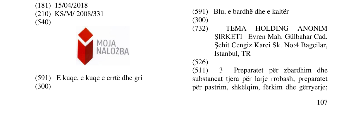 Zëri i markës MOJA NALOŽBA në buletin
