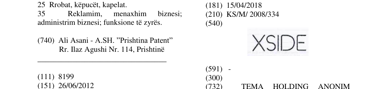Zëri i markës Markë figurative në buletin