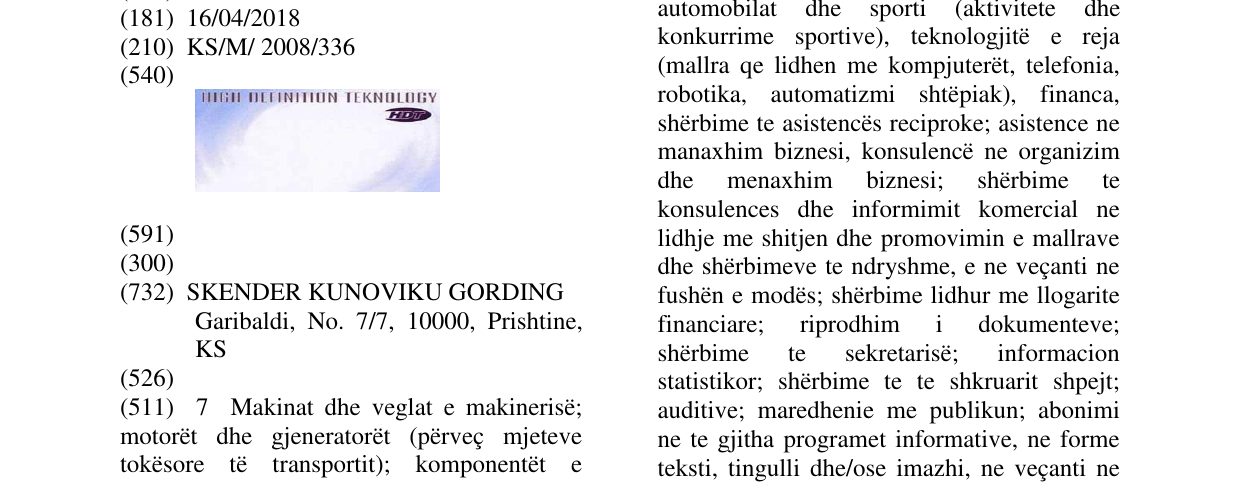 Zëri i markës Markë figurative në buletin