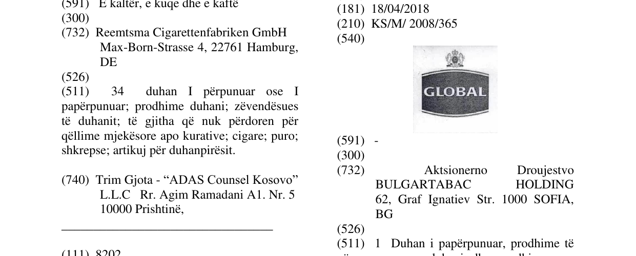 Zëri i markës GLOBAL në buletin