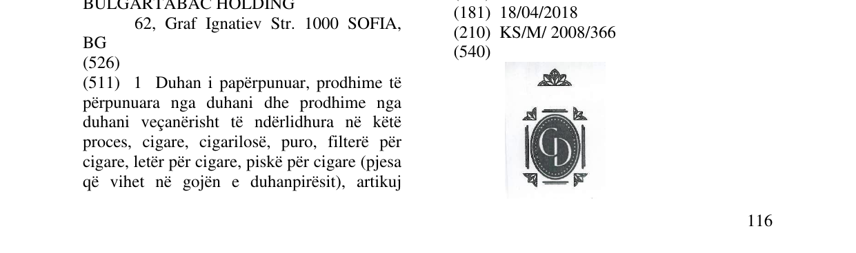 Zëri i markës Markë figurative në buletin