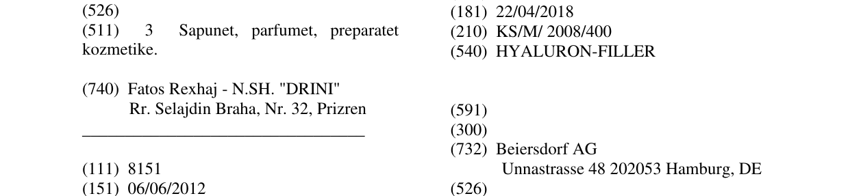 Zëri i markës HYALURON-FILLER në buletin