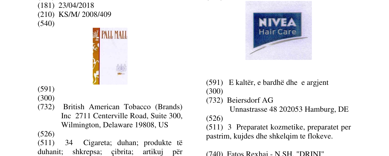 Zëri i markës Markë figurative në buletin