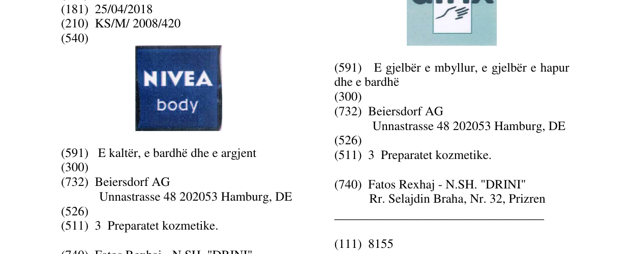 Zëri i markës NIVEA BODY në buletin