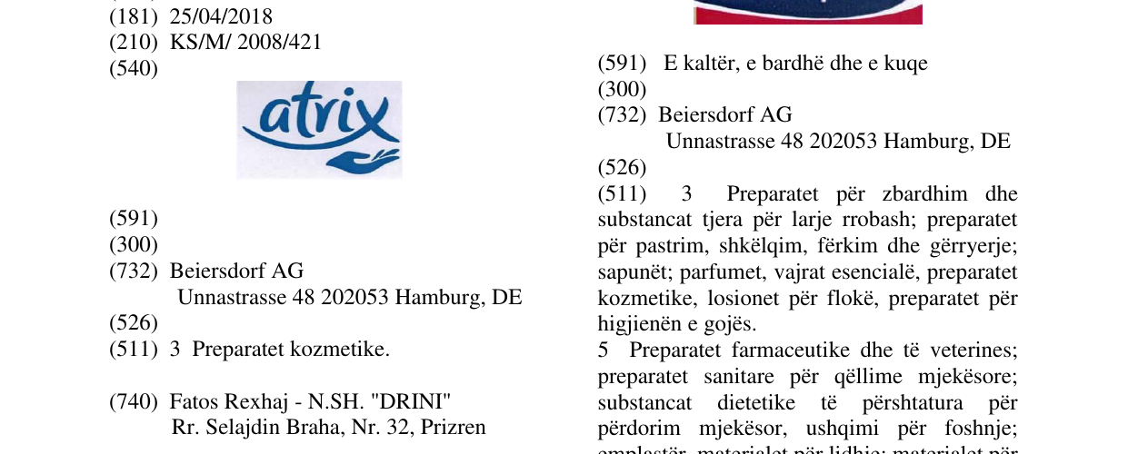 Zëri i markës atrix në buletin