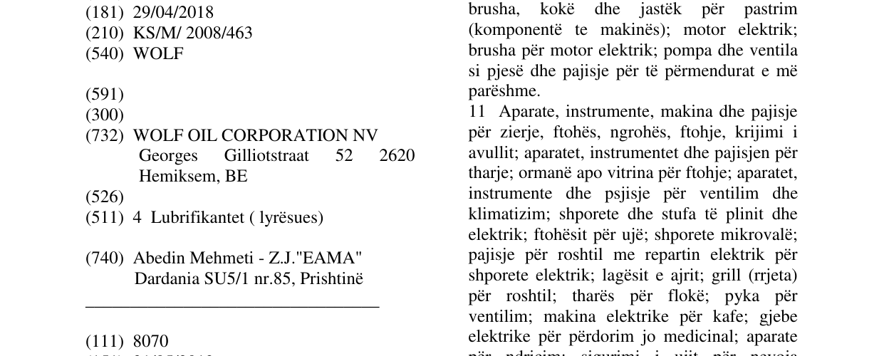 Zëri i markës WOLF në buletin