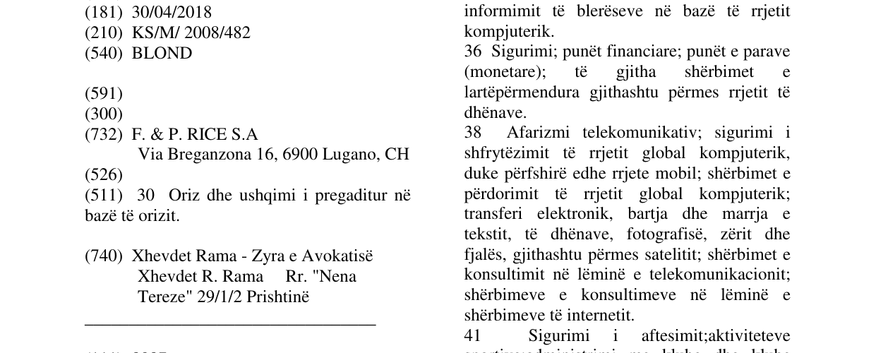 Zëri i markës BLOND në buletin