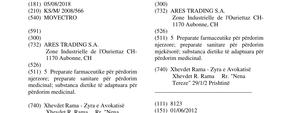 Zëri i markës MOVECTRO në buletin