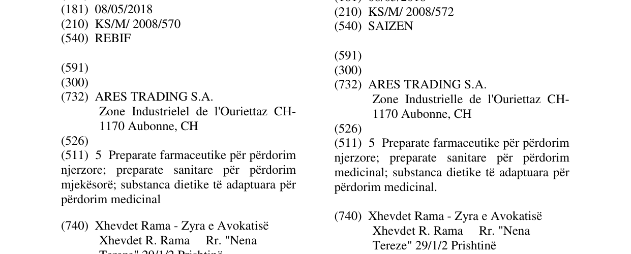Zëri i markës REBIF në buletin