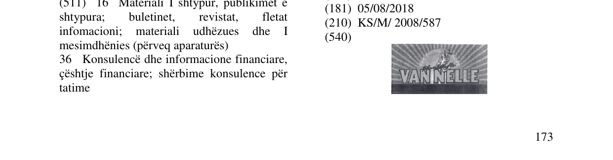 Zëri i markës VAN NELLE në buletin