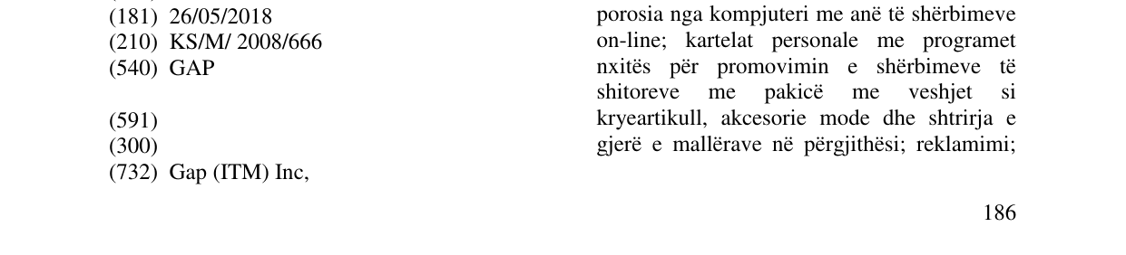 Zëri i markës GAP në buletin