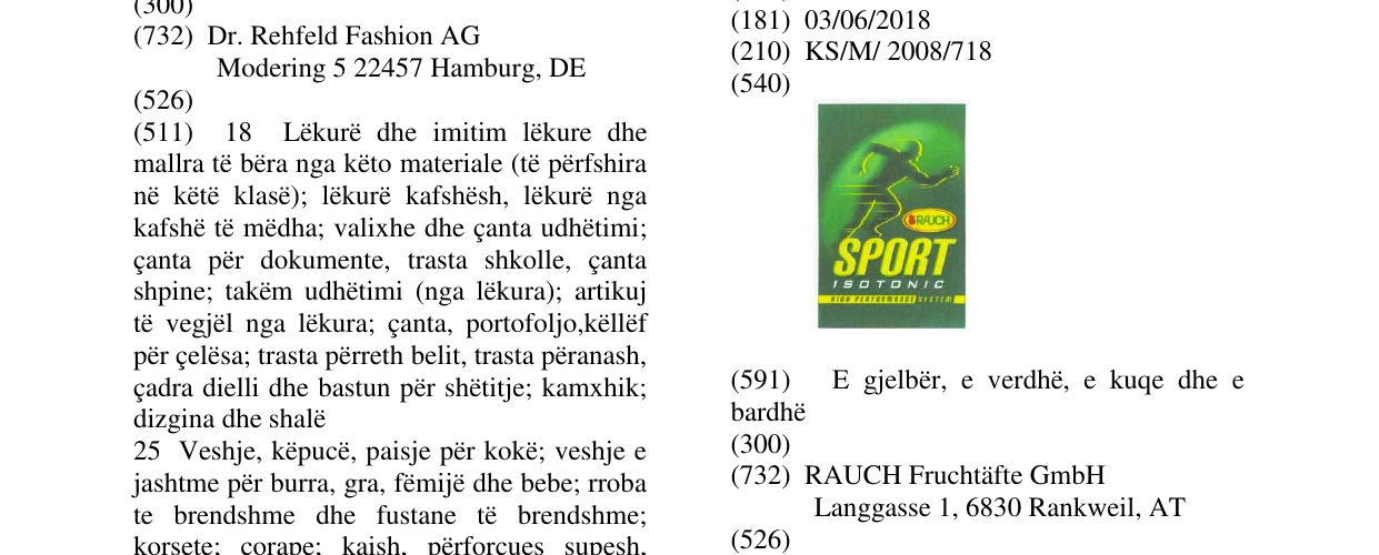 Zëri i markës RAUCH SPORT ISOTONIC në buletin