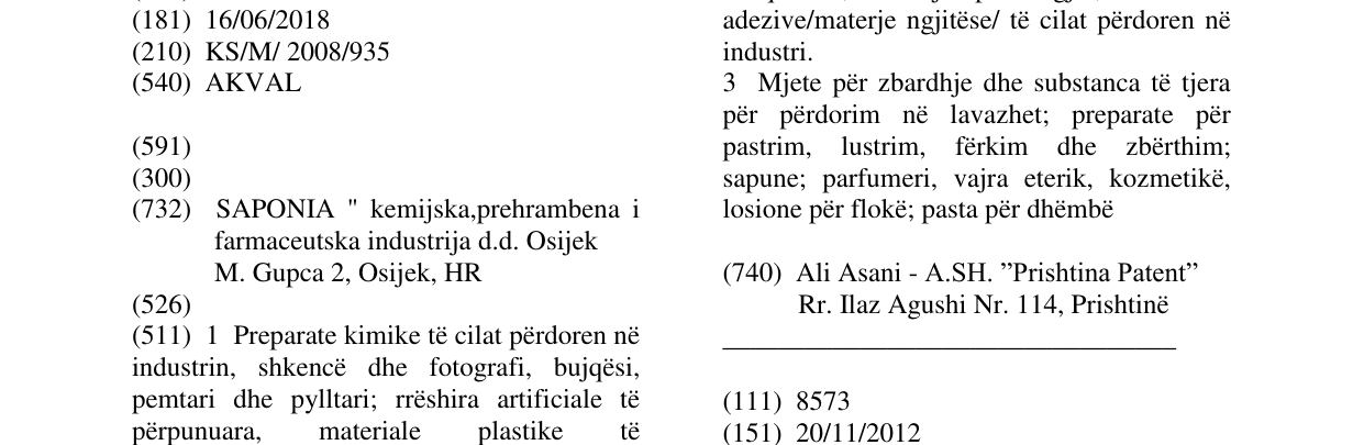 Zëri i markës AKVAL në buletin