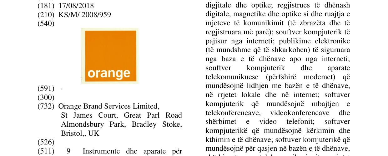 Zëri i markës ORANGE në buletin