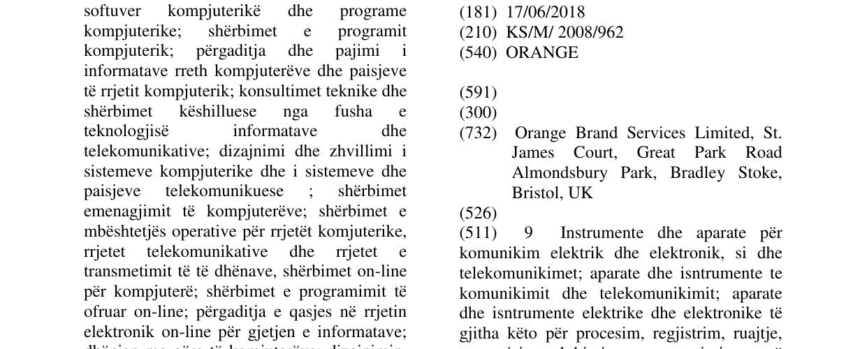 Zëri i markës ORANGE në buletin