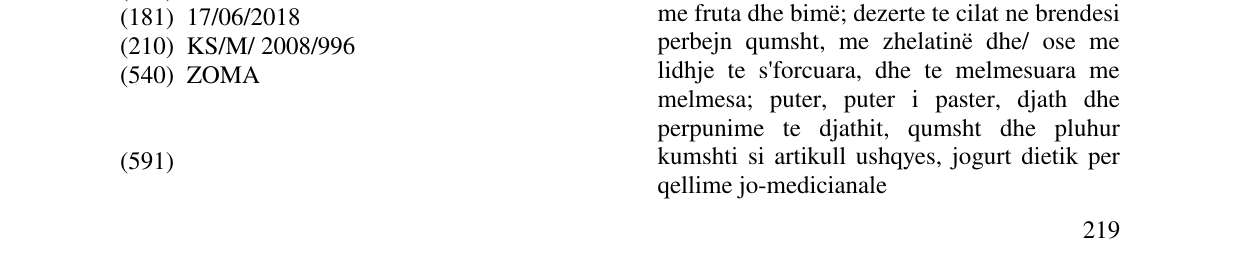 Zëri i markës ZOMA në buletin