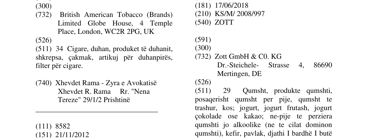 Zëri i markës ZOTT në buletin