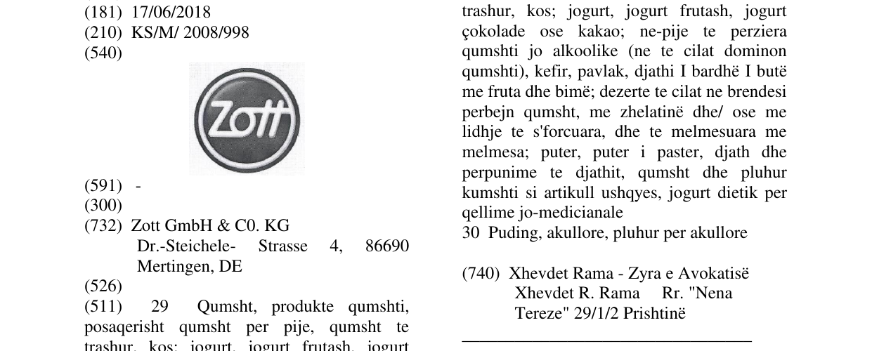 Zëri i markës Markë figurative në buletin