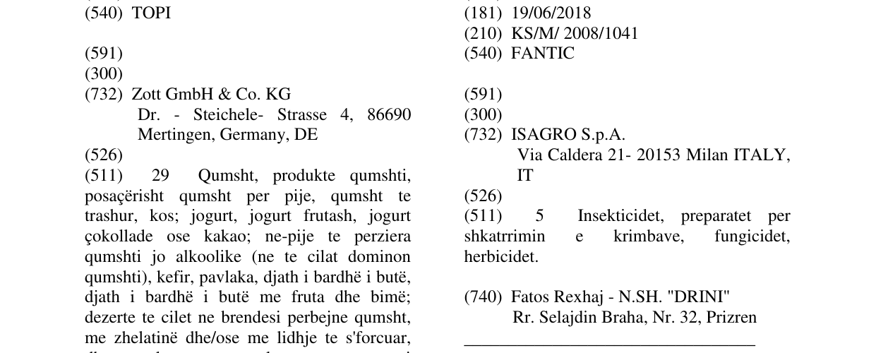 Zëri i markës FANTIC në buletin