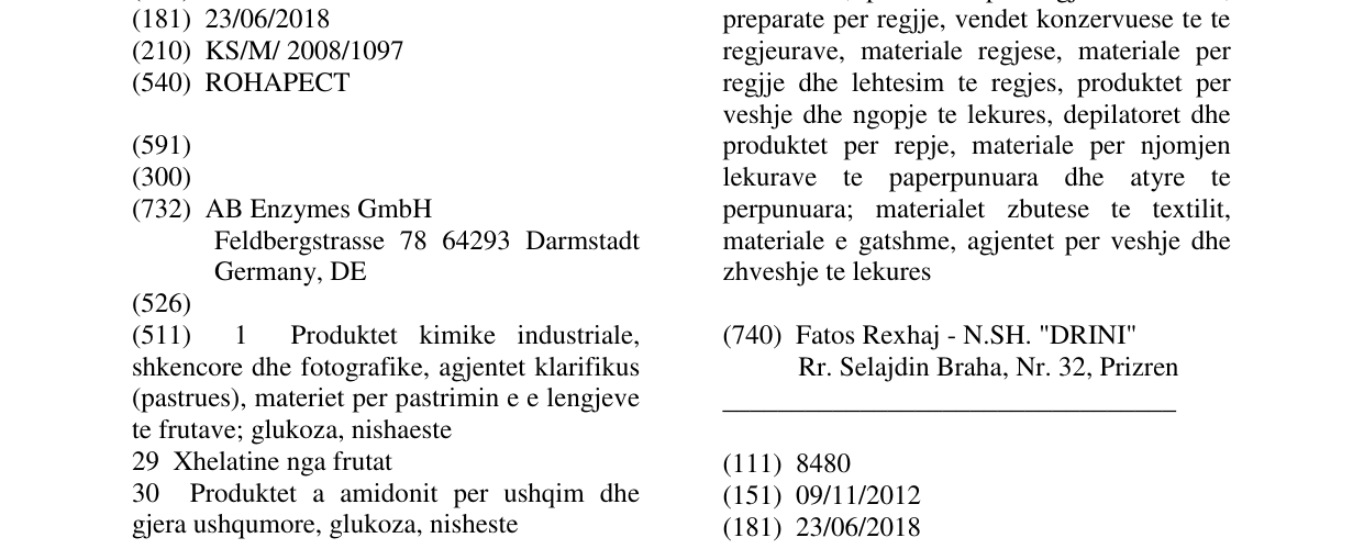 Zëri i markës ROHAPECT në buletin