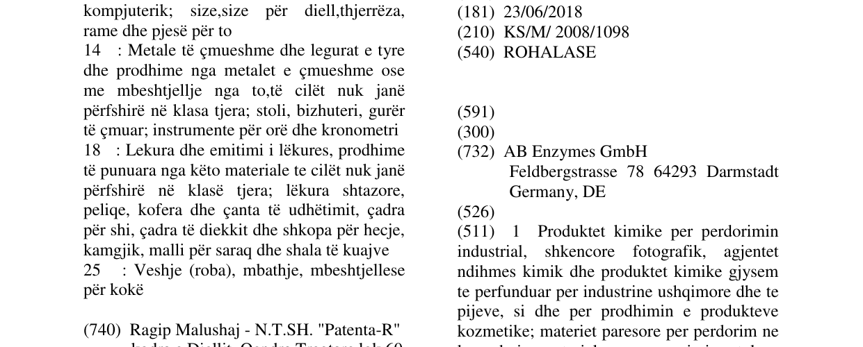 Zëri i markës ROHALASE në buletin