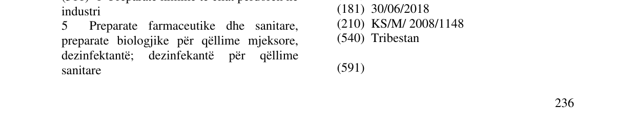 Zëri i markës Tribestan në buletin
