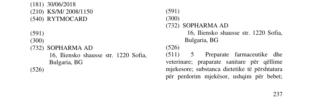 Zëri i markës RYTMOCARD në buletin
