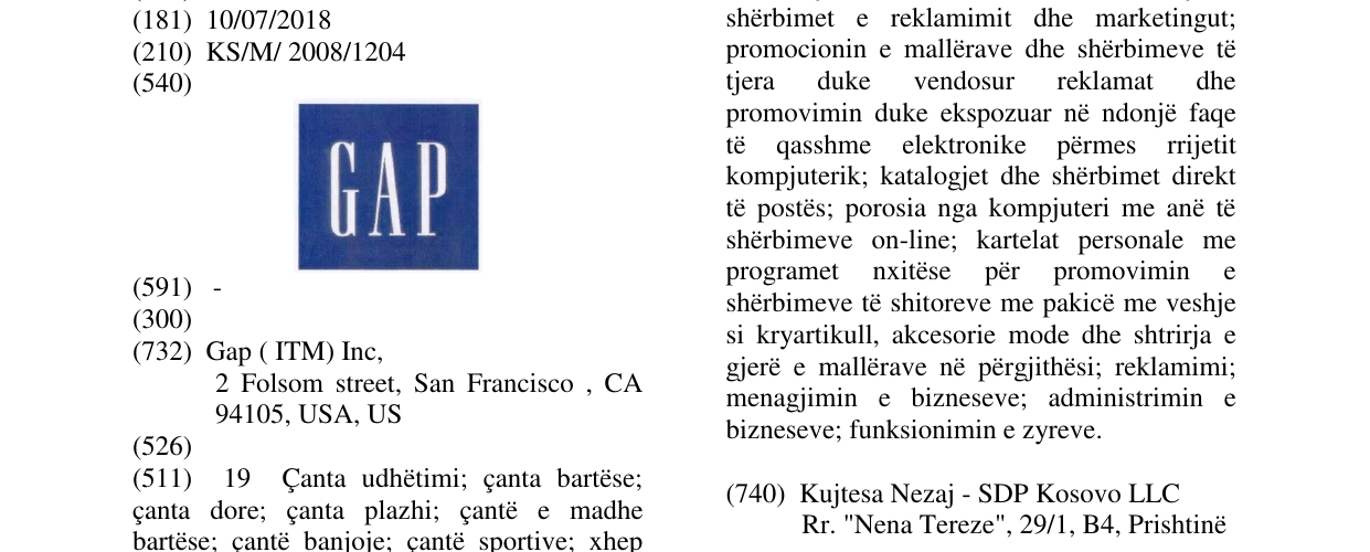 Zëri i markës GAP në buletin