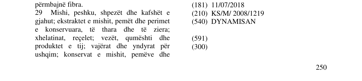 Zëri i markës DYNAMISAN në buletin