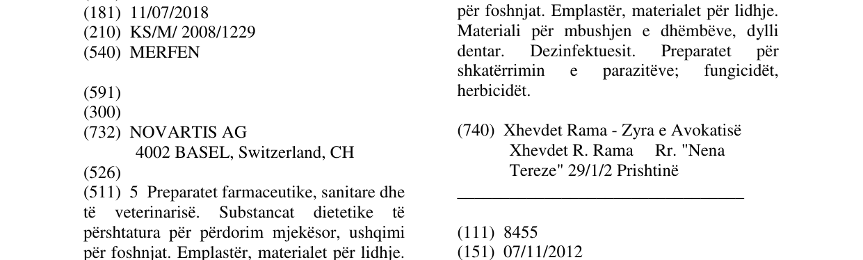 Zëri i markës MERFEN në buletin