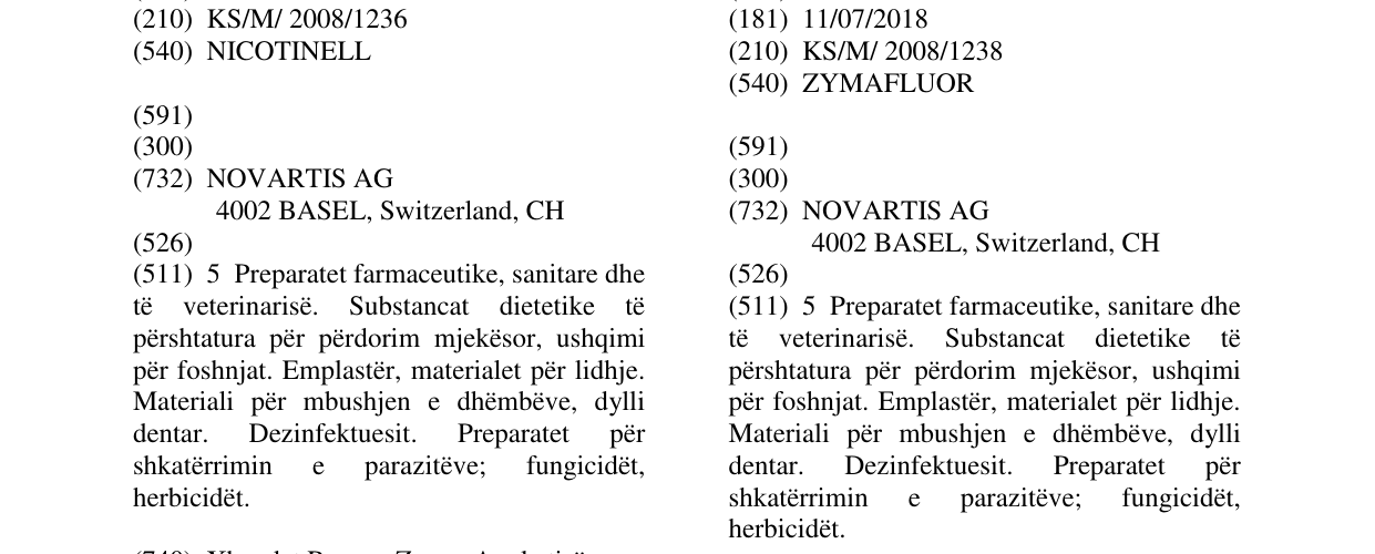 Zëri i markës ZYMAFLUOR në buletin