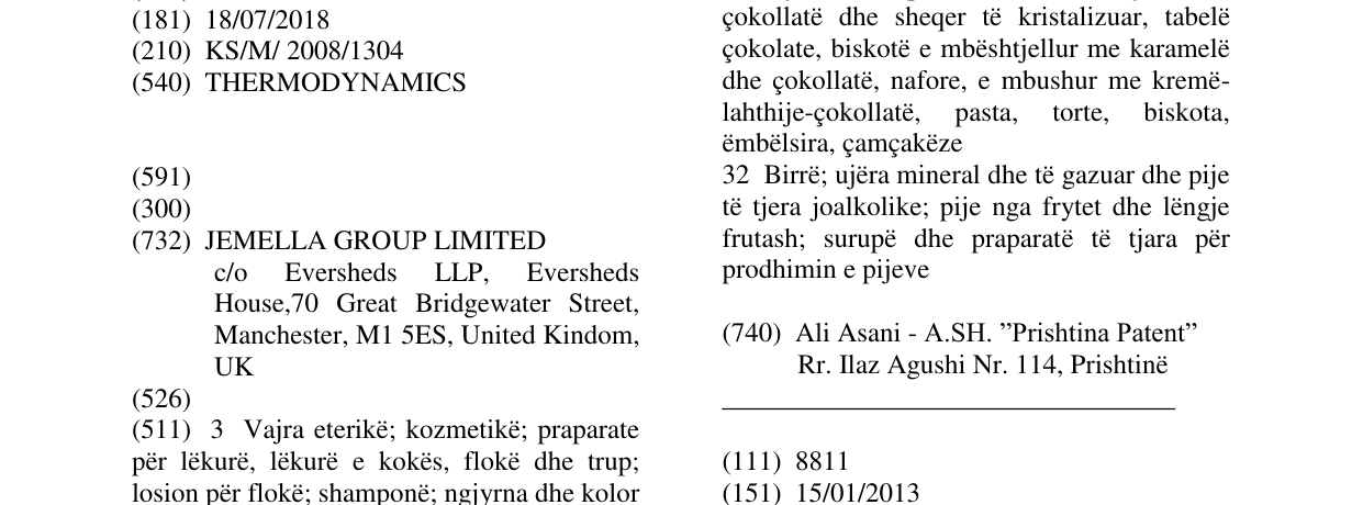 Zëri i markës THERMODYNAMICS në buletin