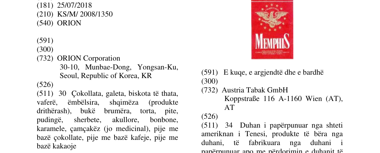 Zëri i markës ORION në buletin