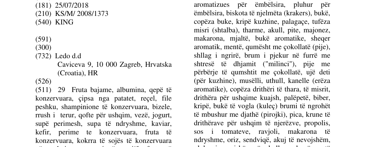 Zëri i markës KING në buletin