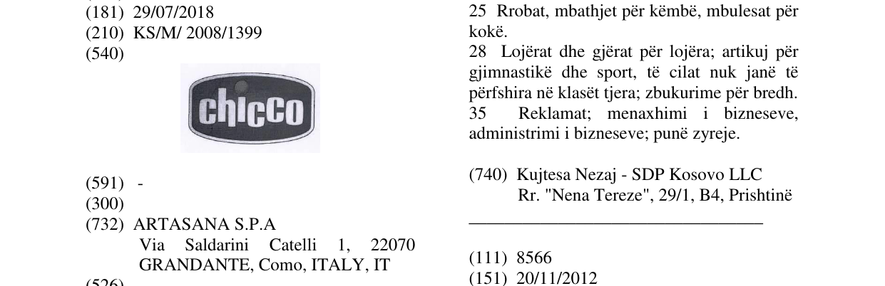 Zëri i markës CHICCO në buletin