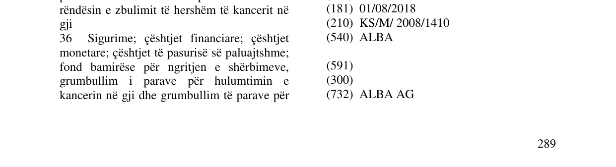 Zëri i markës ALBA në buletin