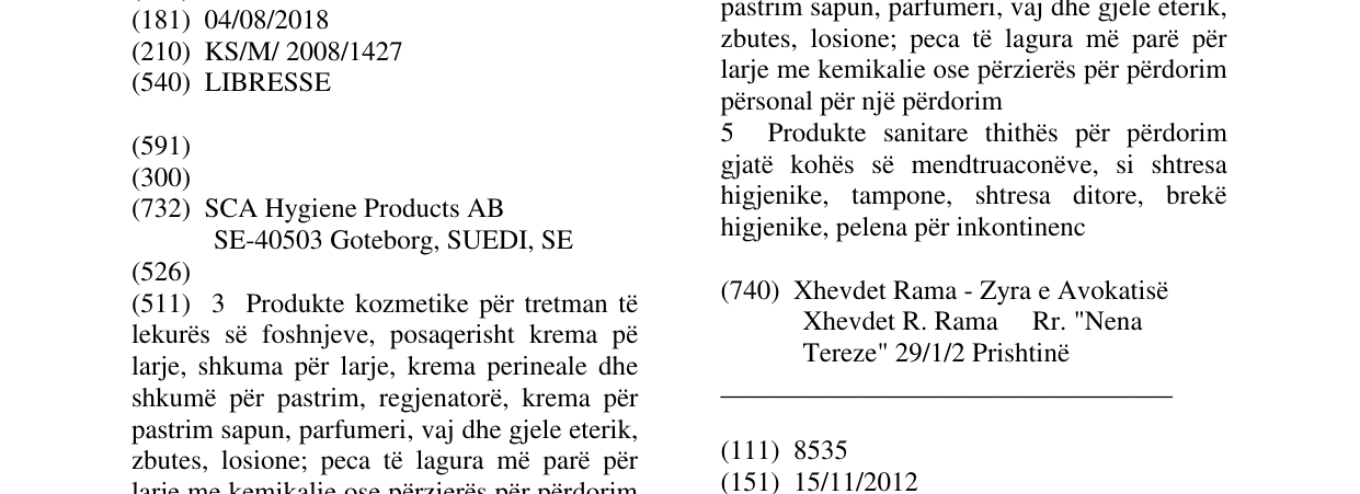 Zëri i markës LIBRESSE në buletin