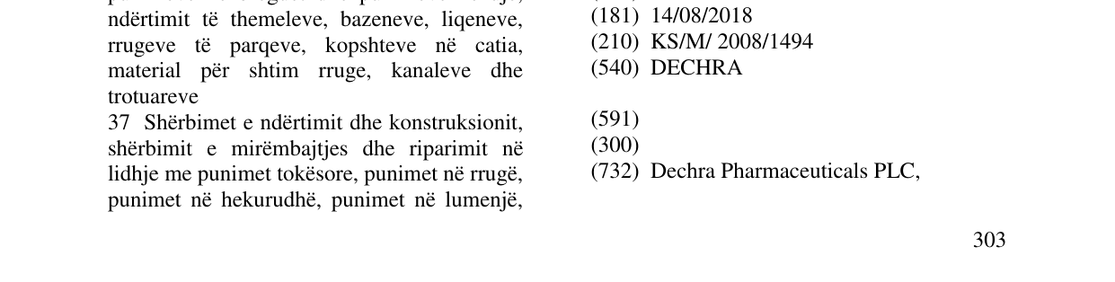 Zëri i markës DECHRA në buletin