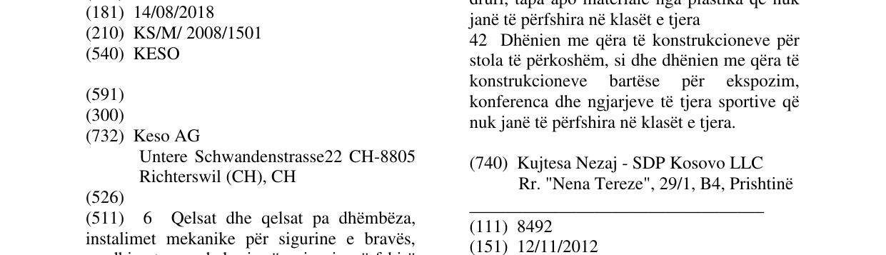 Zëri i markës KESO në buletin