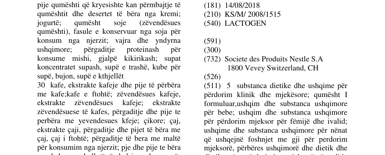 Zëri i markës LACTOGEN në buletin