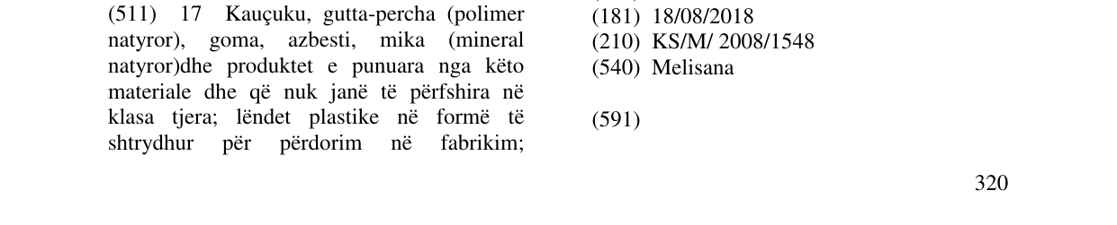 Zëri i markës Melisana në buletin