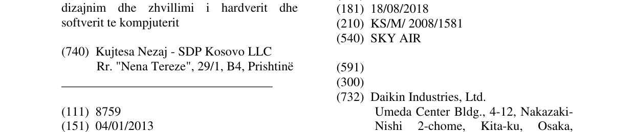Zëri i markës SKY AIR në buletin