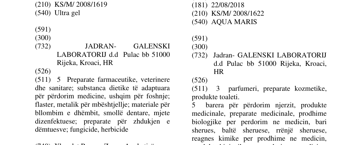 Zëri i markës AQUA MARIS në buletin