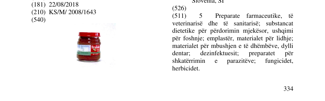 Zëri i markës FRUTEK në buletin
