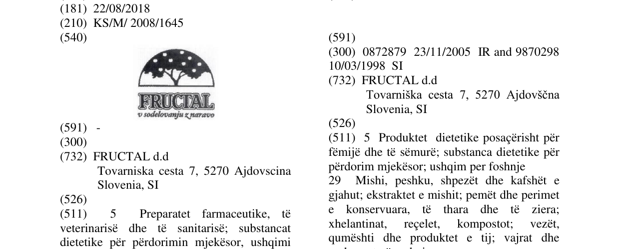 Zëri i markës Markë figurative në buletin