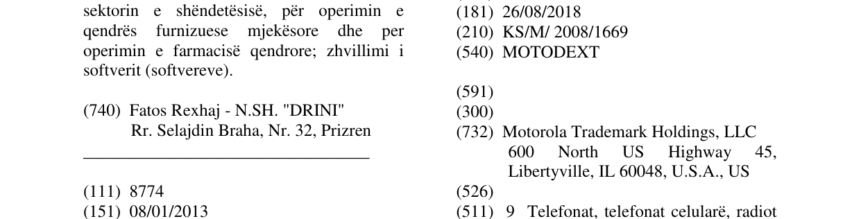 Zëri i markës MOTODEXT në buletin